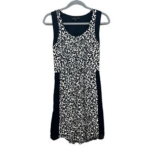 Banana Republic Women Sheath Dress Animal Print Sleeveless Elastic Waist Sz 6